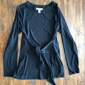 Black maternity long sleeve blouse